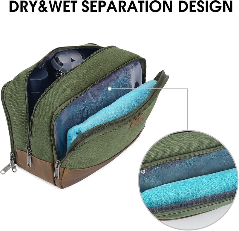 Travel Toiletry Bag for Men & Women – Water Resistant Dopp Kit