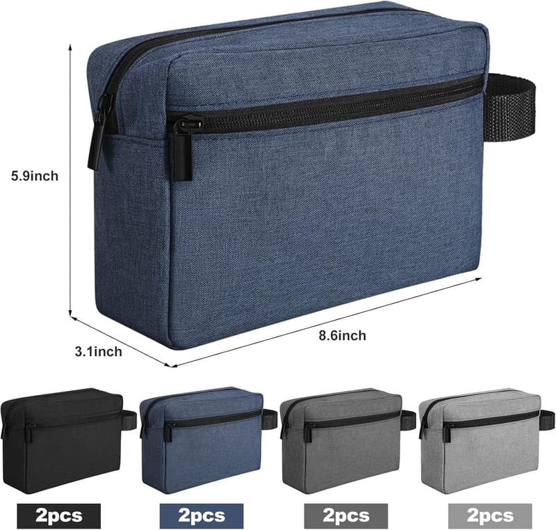 Men's Wedding Day Gifts: 8-Pc Waterproof Toiletry Bag Set