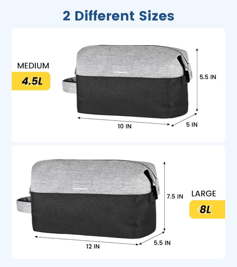 Water-Resistant Toiletry Bag for Men - Lightweight Dopp Kit
