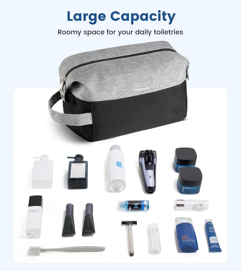 Water-Resistant Toiletry Bag for Men - Lightweight Dopp Kit