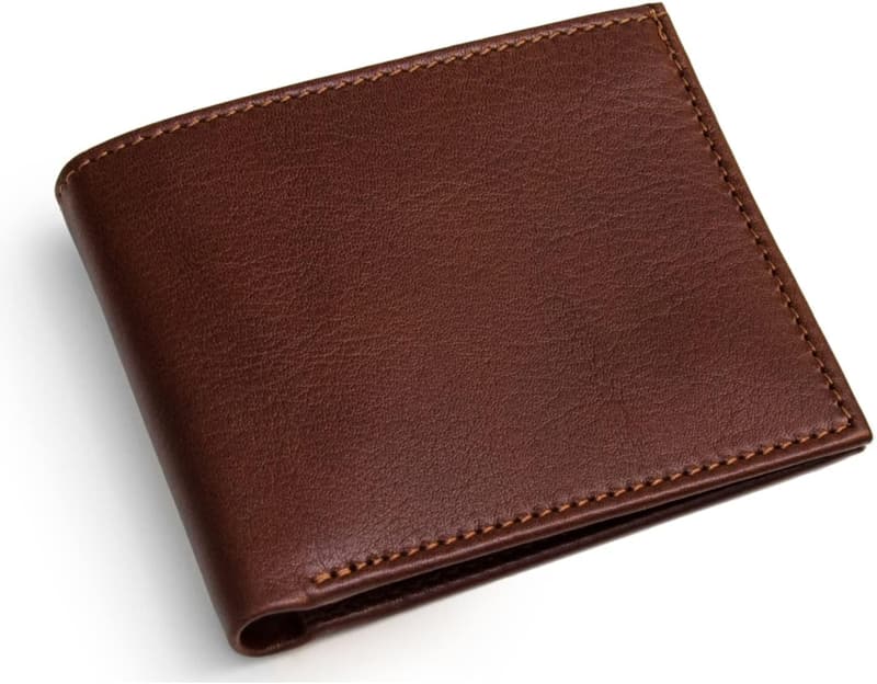 Genuine Italian Calf Leather Slim Bifold Wallet for Men