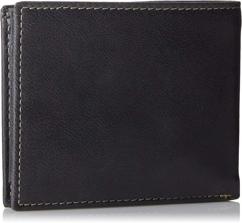 Timberland Men's Black Leather Wallet with Flip Pocket