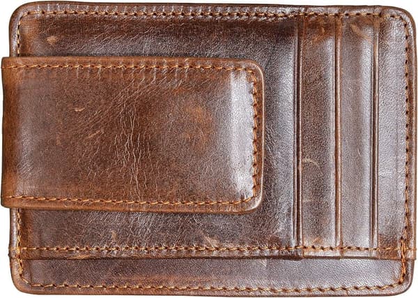 Slim Leather RFID Money Clip Wallet for Men