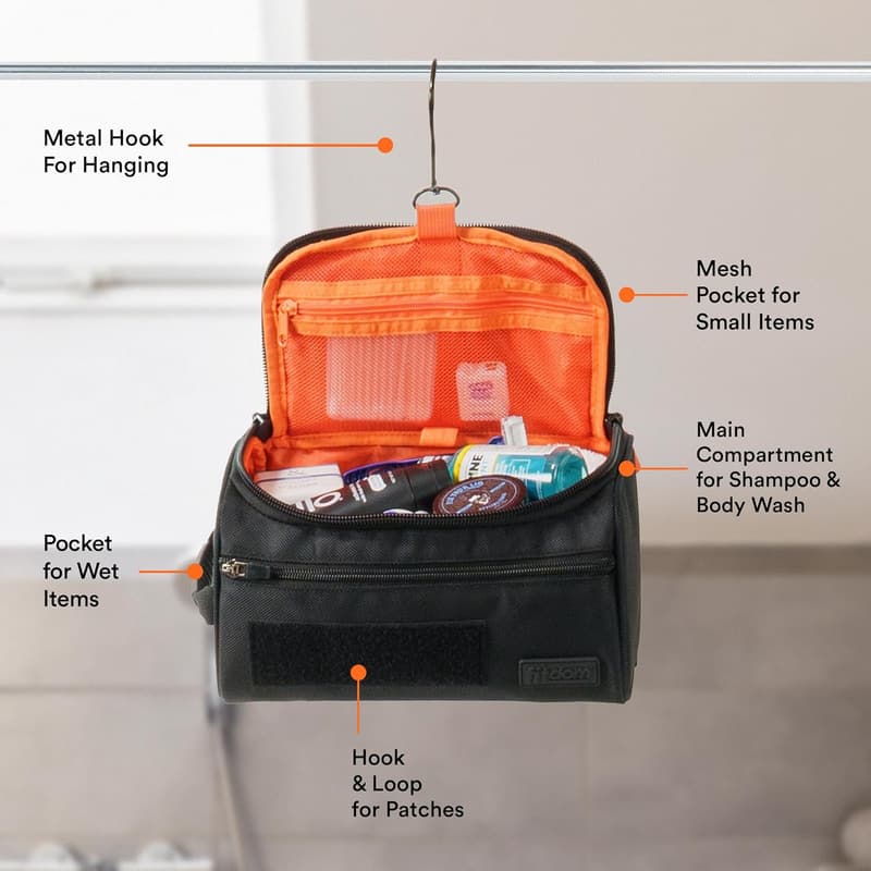 Travel Toiletry Bag for Men - Tactical Dopp Kit Organizer