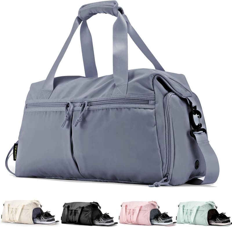 Travel Duffel Bag with Shoe Compartment & Wet Pocket