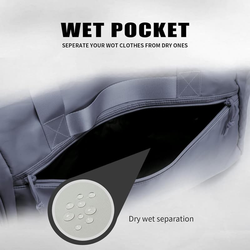 Travel Duffel Bag with Shoe Compartment & Wet Pocket