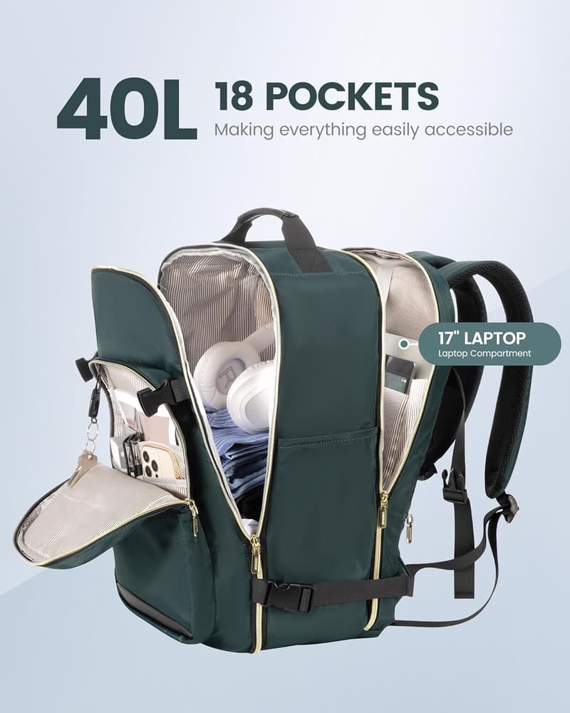 Travel Backpack for Men - 40L Waterproof, Flight Approved