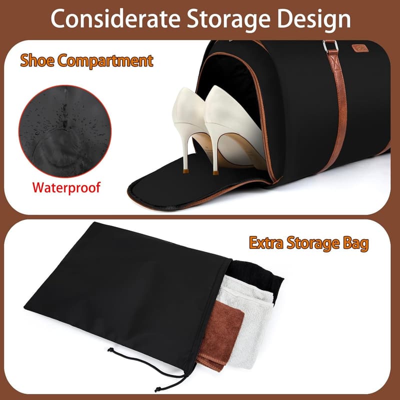 Travel Duffel Bag Set with Toiletry Bag - 2-in-1 Hanging Suitcase