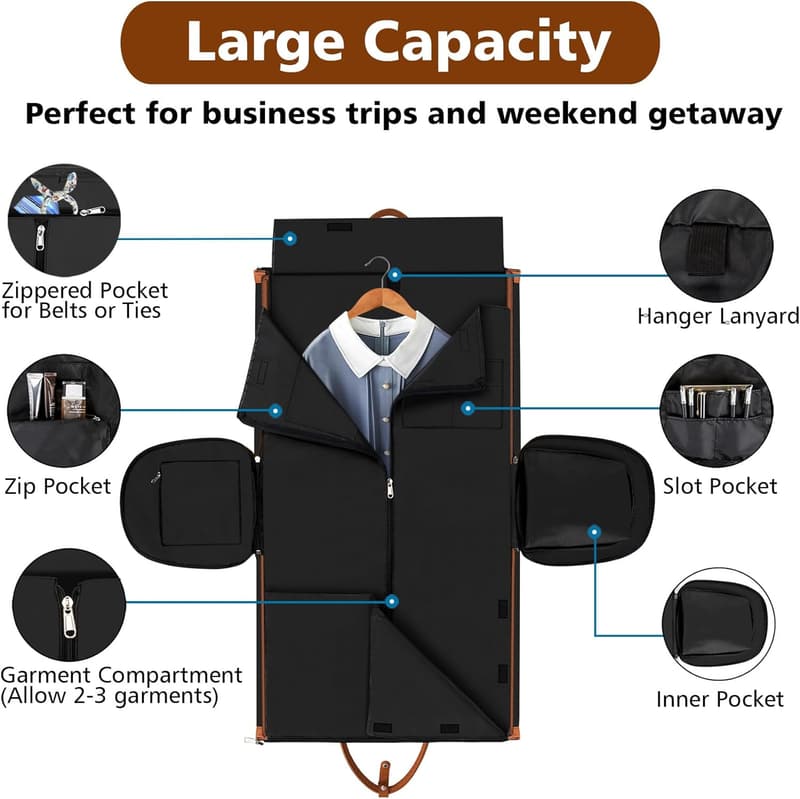 Travel Duffel Bag Set with Toiletry Bag - 2-in-1 Hanging Suitcase