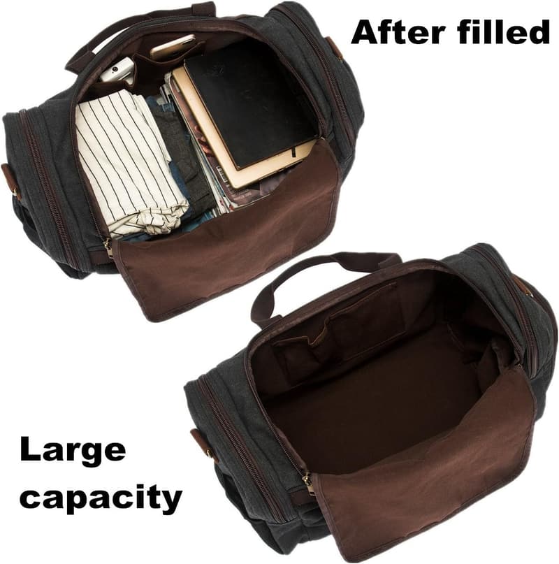 Weekend Travel Duffel Bag with Shoe Pocket for Men & Women
