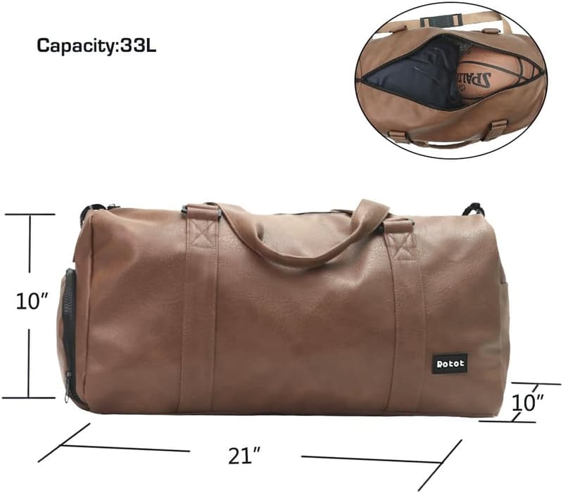 Waterproof Gym Duffel Bag with Shoe Pouch & Insulated Pocket