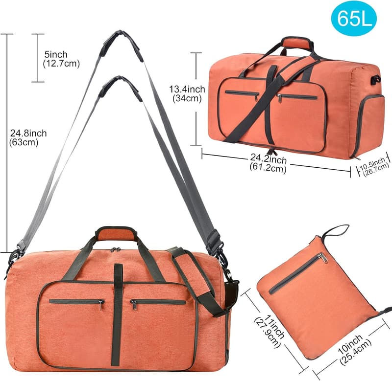 Waterproof Duffle Bag for Travel with Shoes Compartment