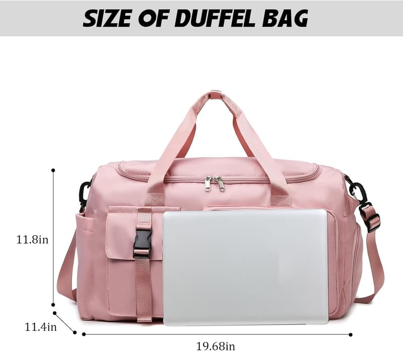 Gym Duffle Bag with Wet & Shoe Compartment for Travel