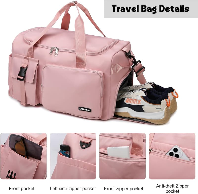 Gym Duffle Bag with Wet & Shoe Compartment for Travel
