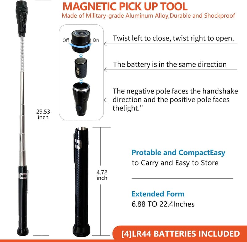Christmas Gifts for Men: 5-Pc Magnetic Pickup Tool Set