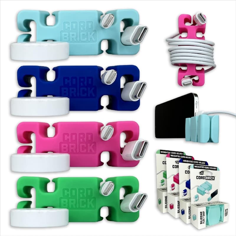 Weighted Cord Holder for Nightstand - Phone Charger Organizer