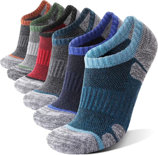 Thermal Merino Wool No Show Socks for Men & Women - 6 Pairs