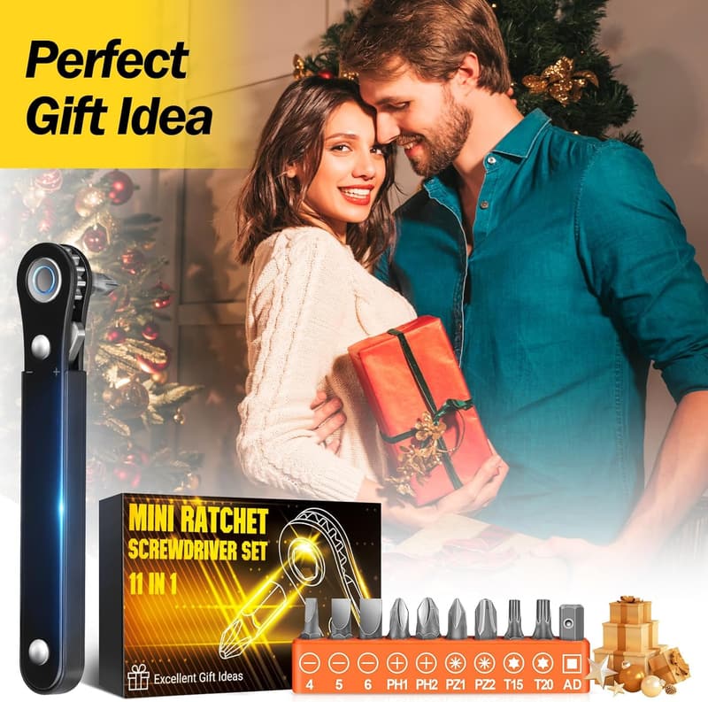 Angled Screwdriver Set: 2-Pack Practical Christmas Gifts for Him