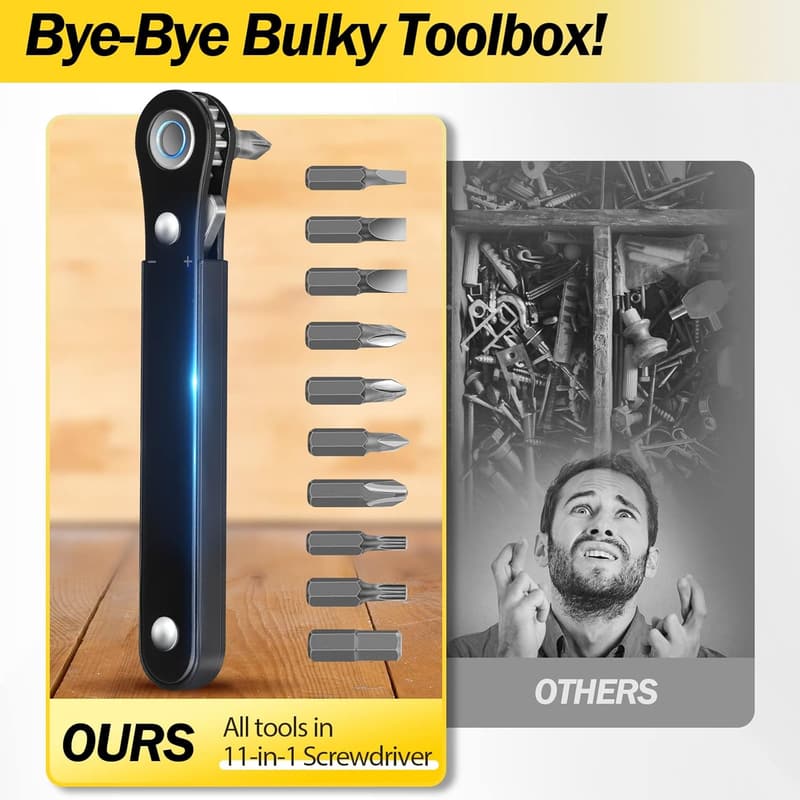 Angled Screwdriver Set: 2-Pack Practical Christmas Gifts for Him