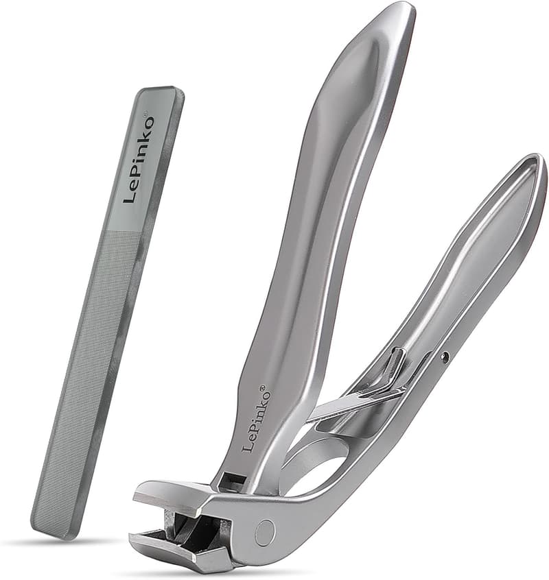 Angled Toenail Clippers with Catcher & Nano Glass Buffer