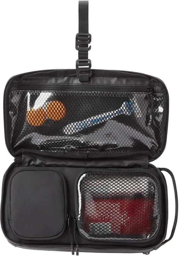 Travel Toiletry Bag - Compact Essentials Organizer (Black)