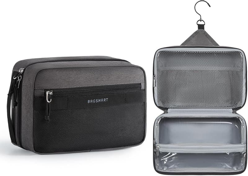 Water-resistant Hanging Toiletry Bag for Men and Women, Black