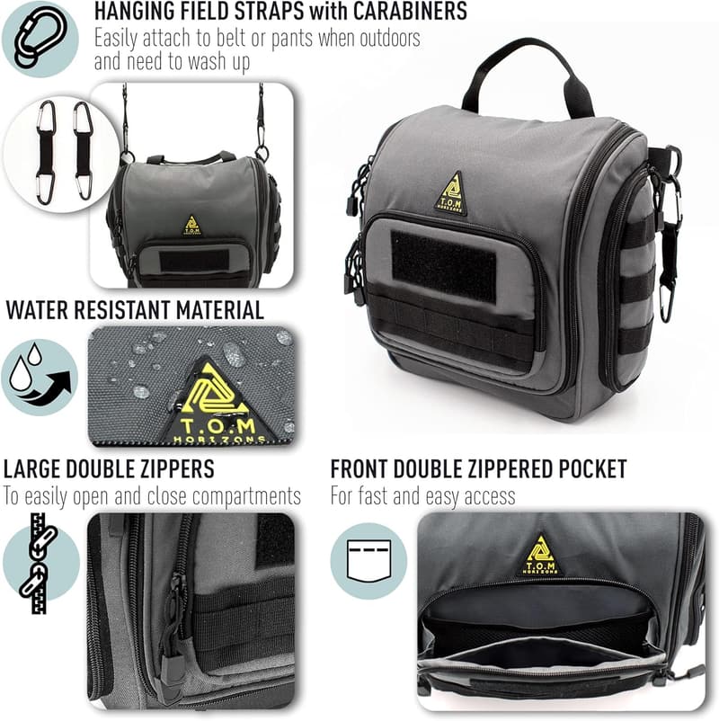 Extra Large Water-Resistant Tactical Toiletry Bag for Men