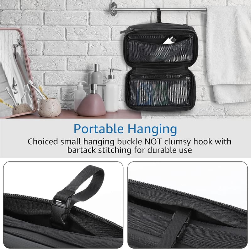Waterproof Black Men's Travel Toiletry Bag