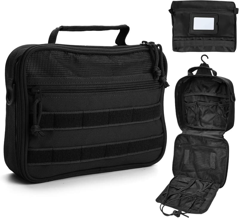 Men's Tactical Hanging Toiletry Bag - Durable Travel Organizer