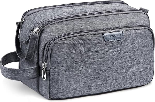 Water-Resistant Toiletry Bag for Men - Grey Dopp Kit