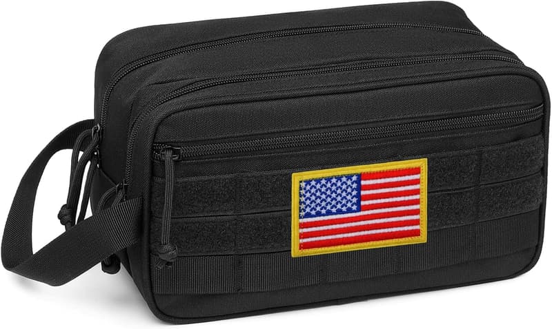 Men's Tactical Molle Toiletry Bag - Water-Resistant Travel Kit