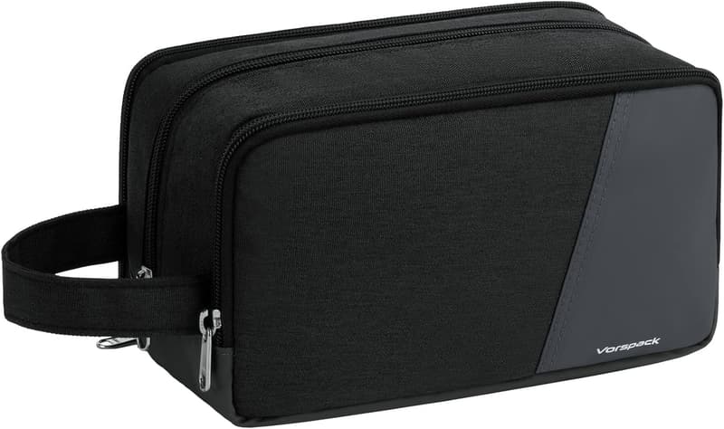 Water-Resistant Toiletry Bag for Men - Dopp Kit in Black