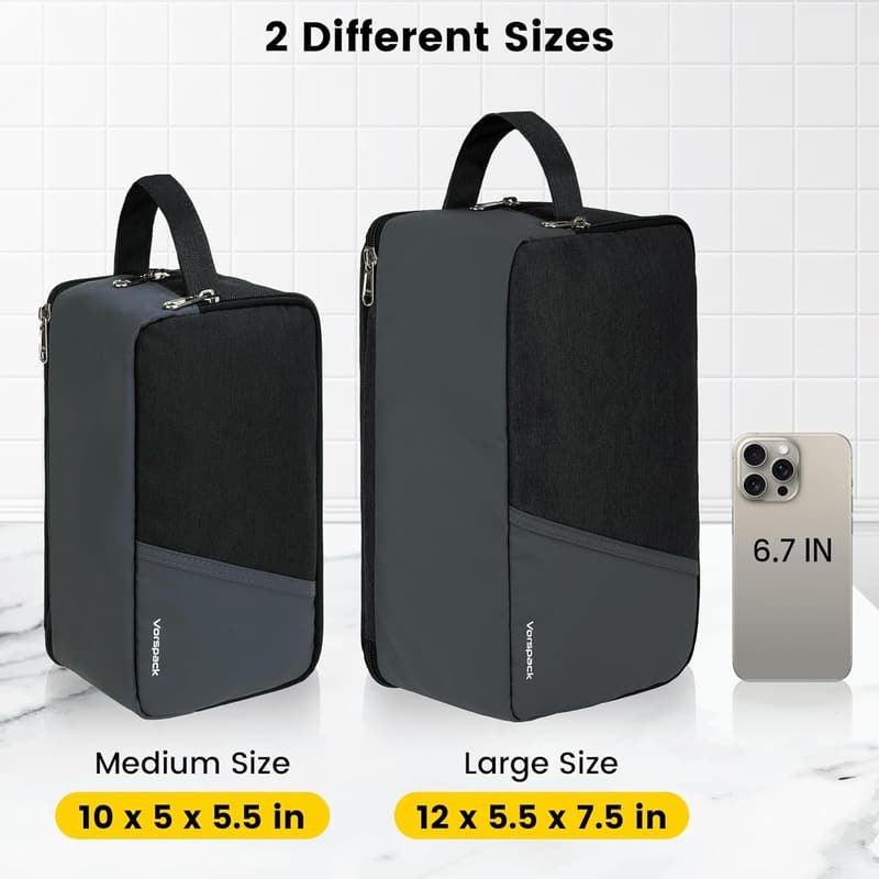Water-Resistant Toiletry Bag for Men - Dopp Kit in Black