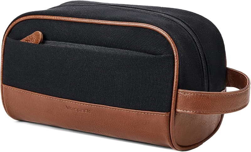 Men's Water-Resistant Travel Toiletry Bag - Black Dopp Kit