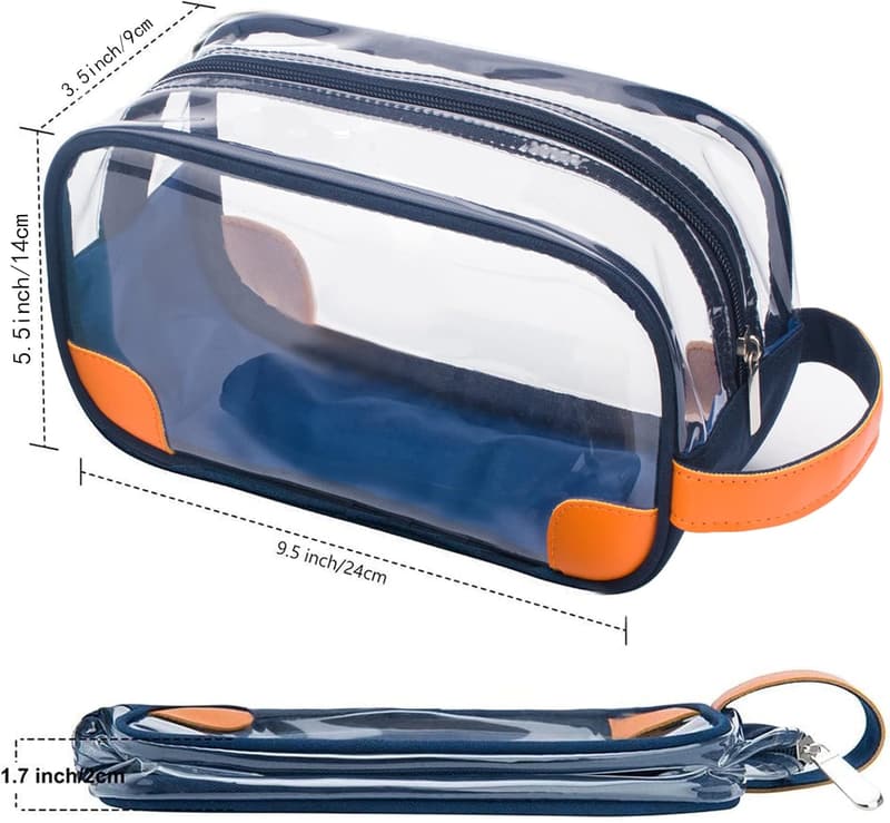 Clear Travel Dopp Kit for Men & Women with Hand Strap