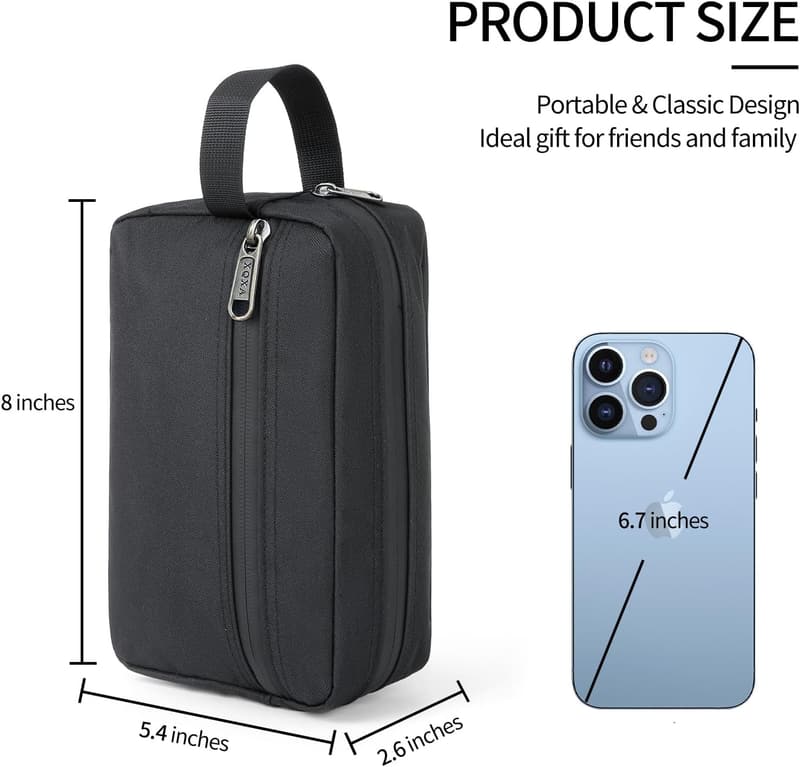 Men's Travel Toiletry Bag - Hanging Dopp Kit for Accessories (Black)
