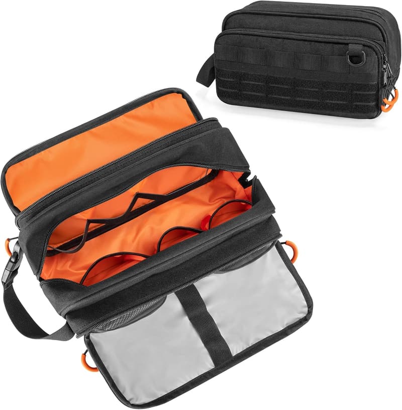 Men's Tactical Dopp Kit Travel Toiletry Bag - Black