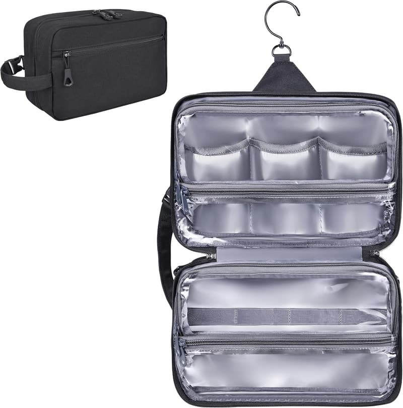 Men's Waterproof Toiletry Bag with YKK Zippers and XXL Hook