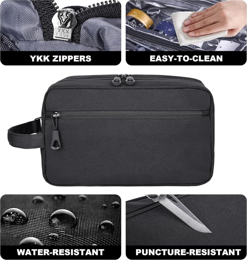 Men's Waterproof Toiletry Bag with YKK Zippers and XXL Hook