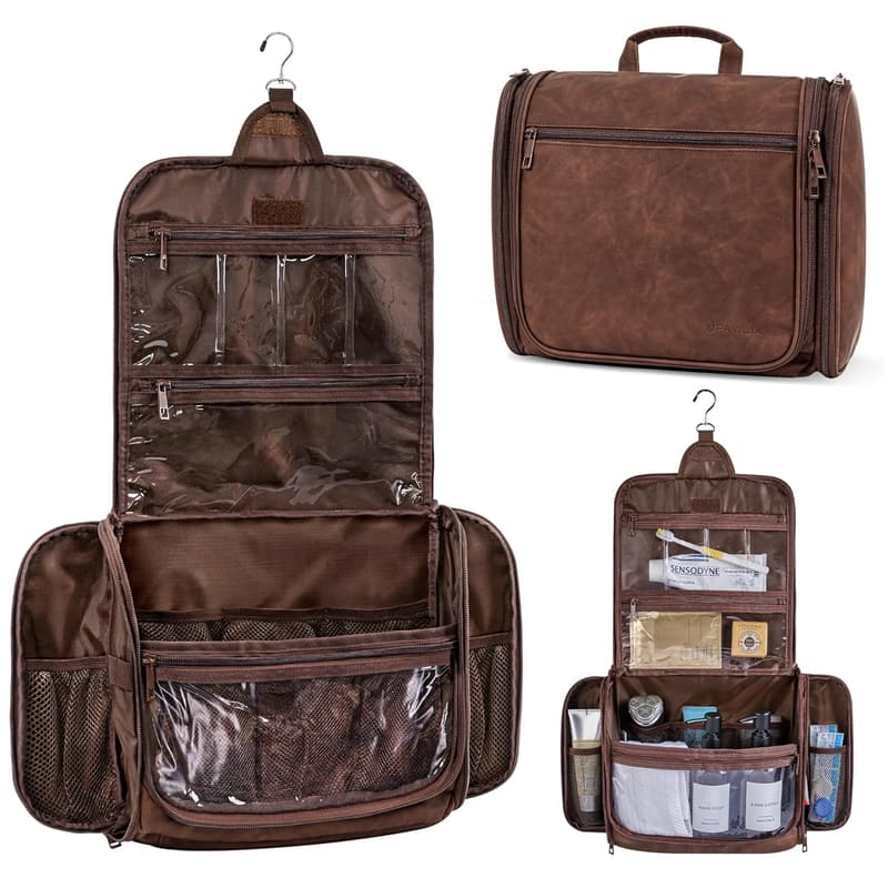 PAVILIA Large Water-Resistant Toiletry Bag for Travel