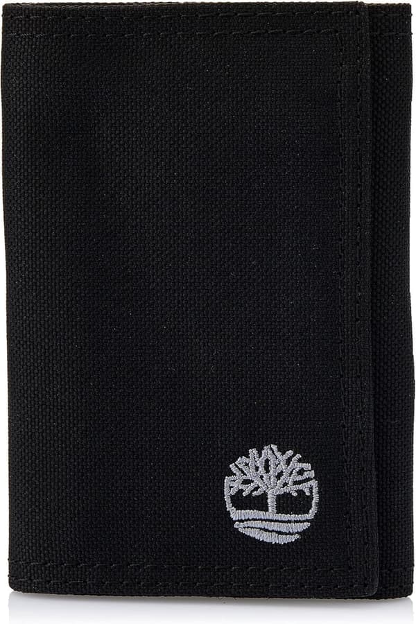 Men's Black Trifold Nylon Wallet by Timberland