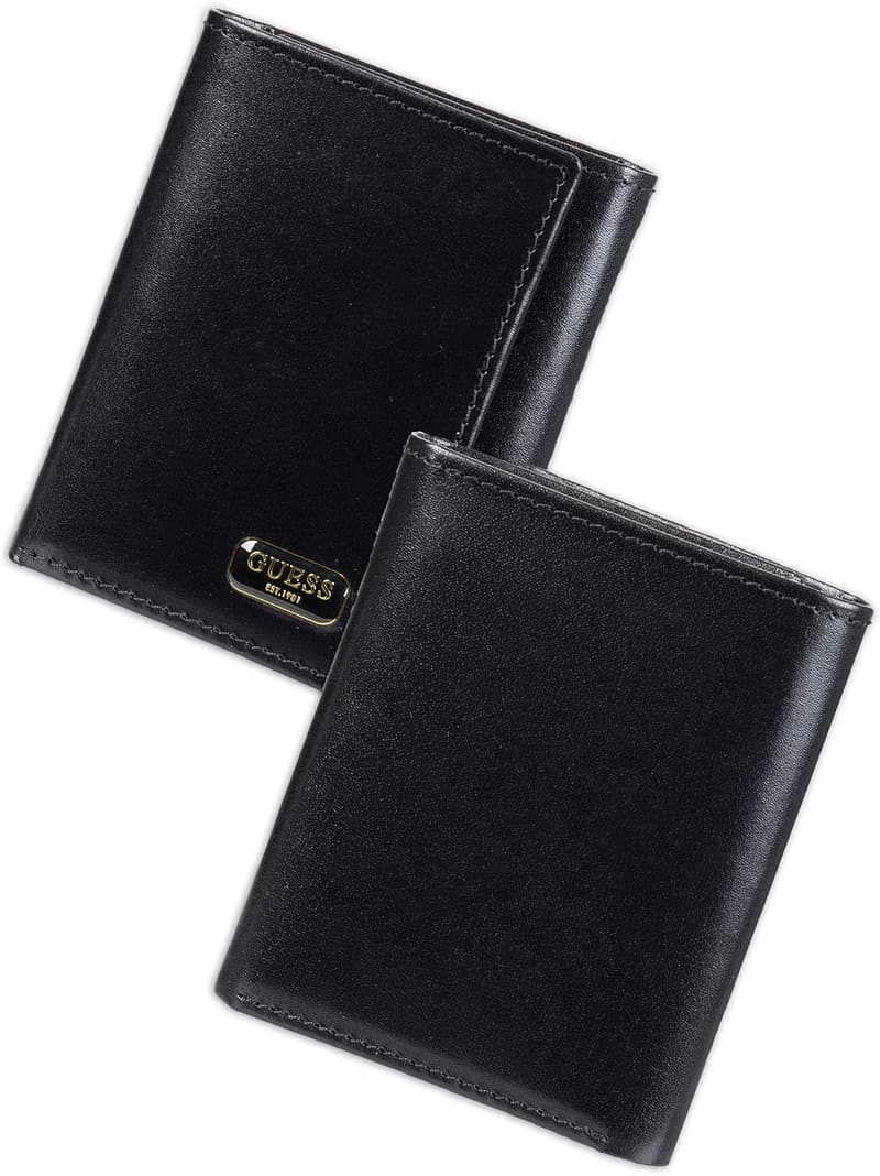 Men's Leather Trifold Wallet by GUESS