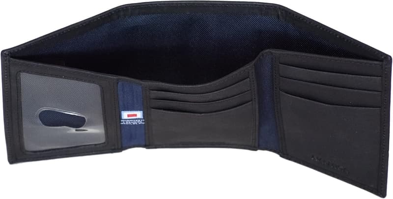 Men's Genuine Leather Trifold Wallet with RFID Blocking Protection