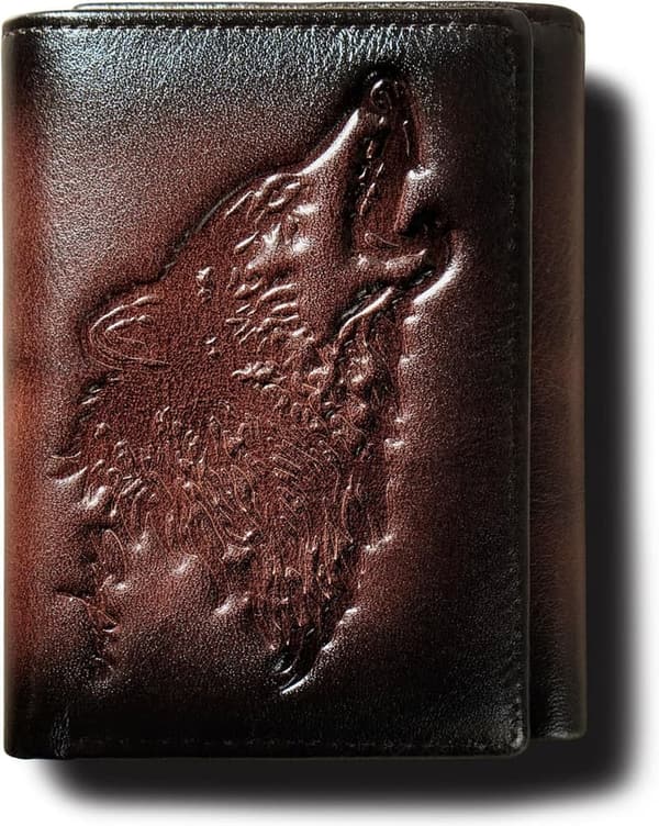 Leather RFID-Blocking Trifold Wallet for Men - Gift for Him