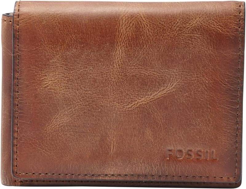 Men's Leather Trifold Wallet by Fossil