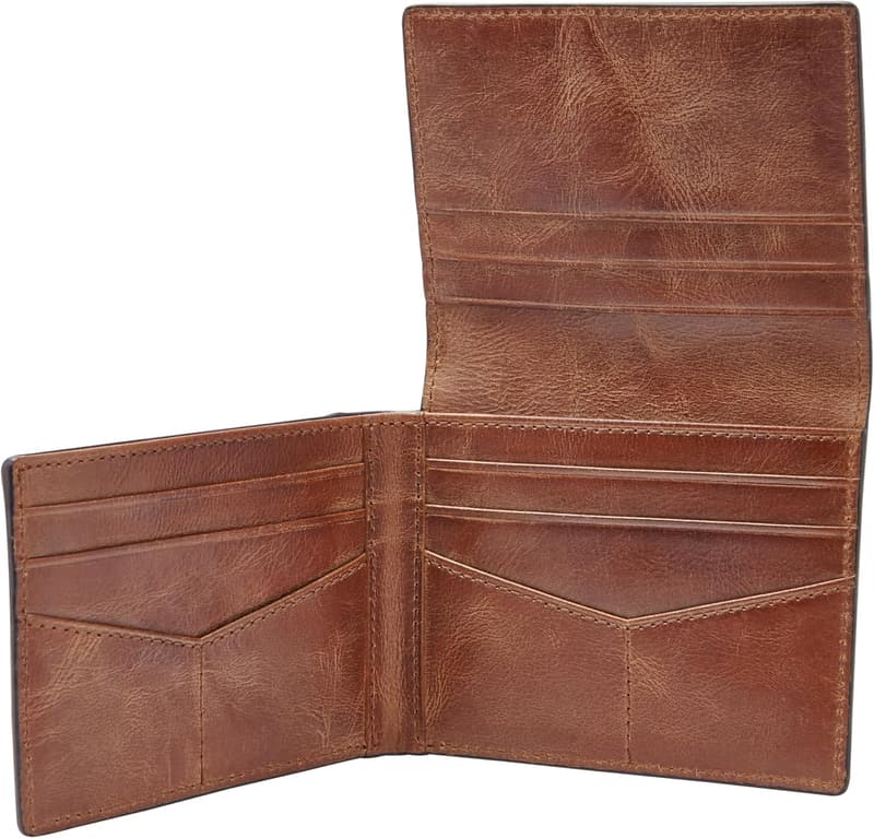 Men's Leather Trifold Wallet by Fossil
