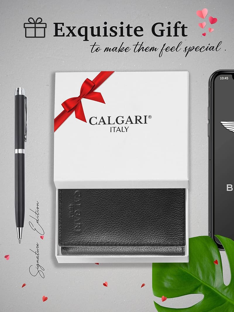 Italian Luxury Leather Trifold Wallet for Men
