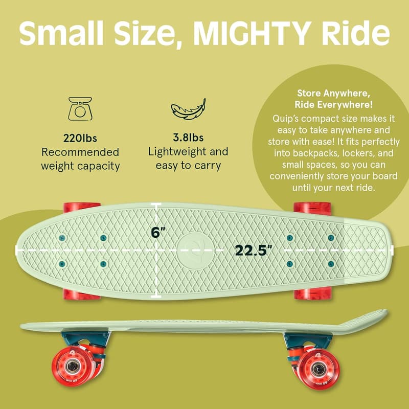Retrospec Quip Mini Cruiser Skateboard - 22.5