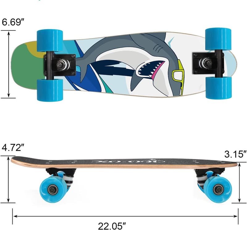 22-Inch Mini Cruiser Skateboard for Kids and Beginners