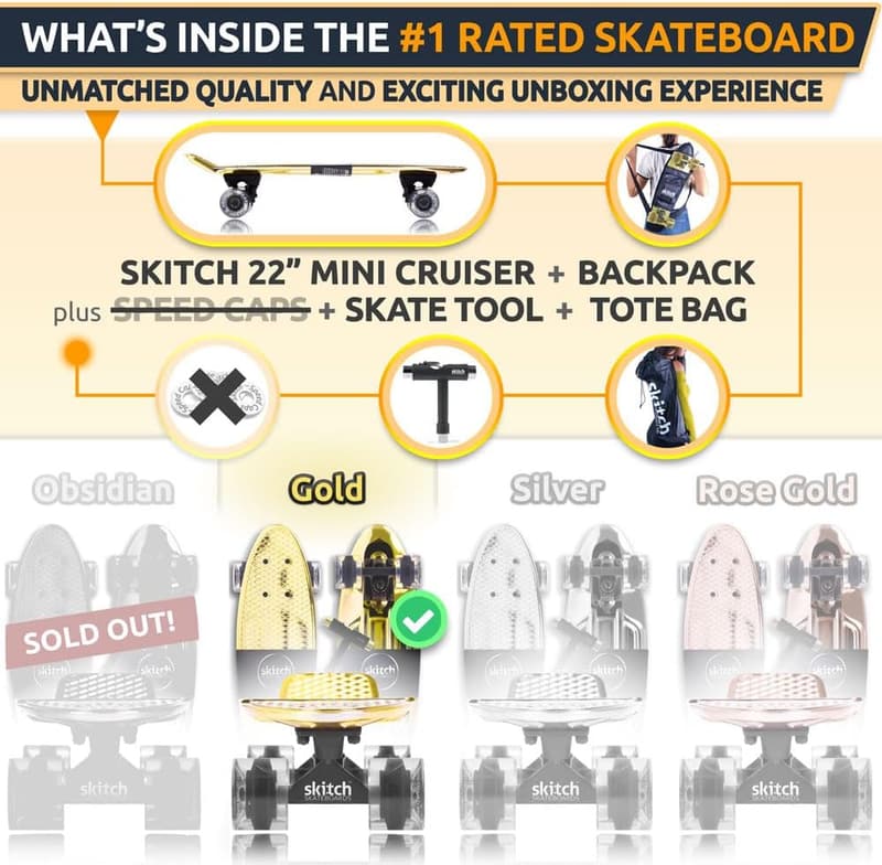 Premium Skateboard Gift Set for All Ages with Mini Cruiser